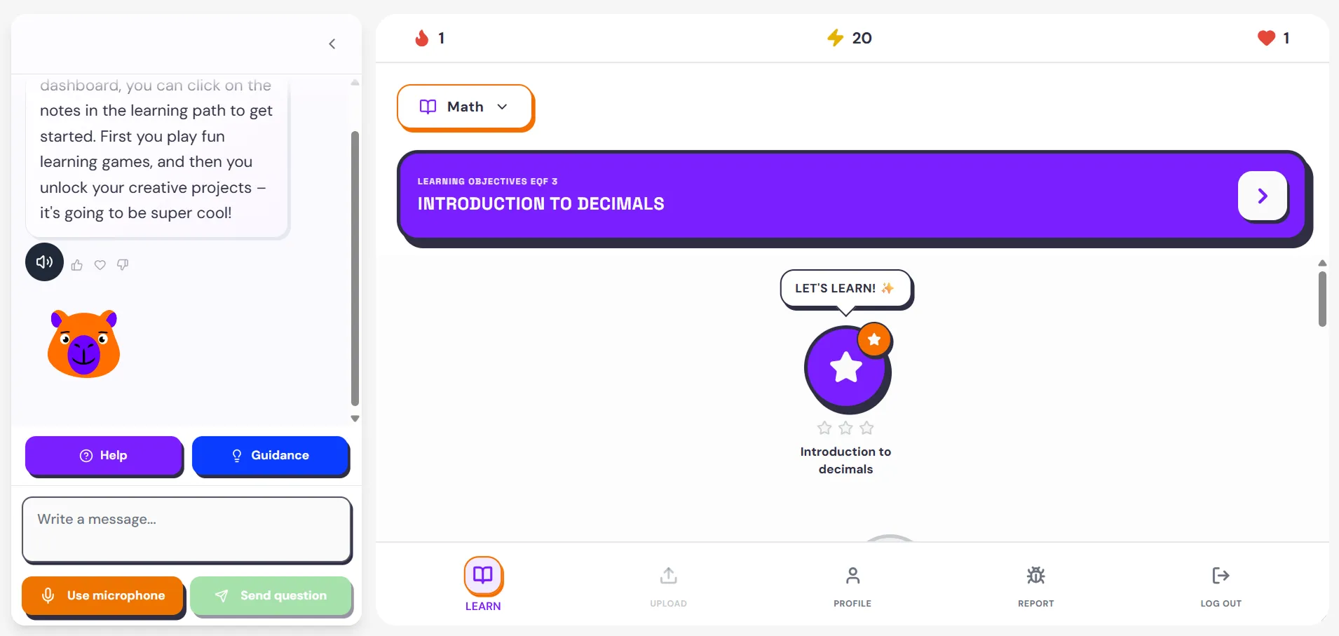 GradeAid app showing AI tutor and learning dashboard