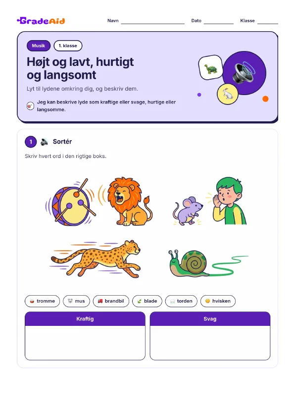Side 1 af Højt og lavt, hurtigt og langsomt