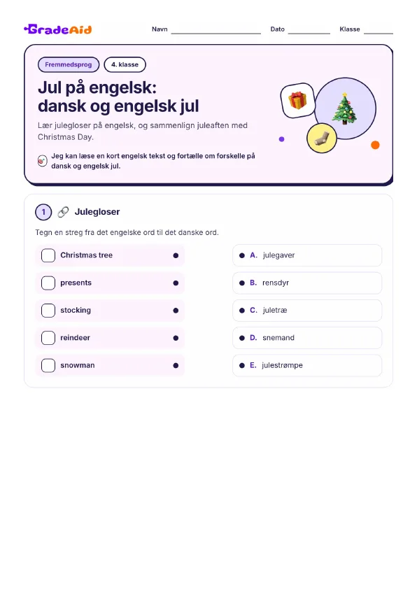Side 1 af Jul på engelsk: dansk og engelsk jul