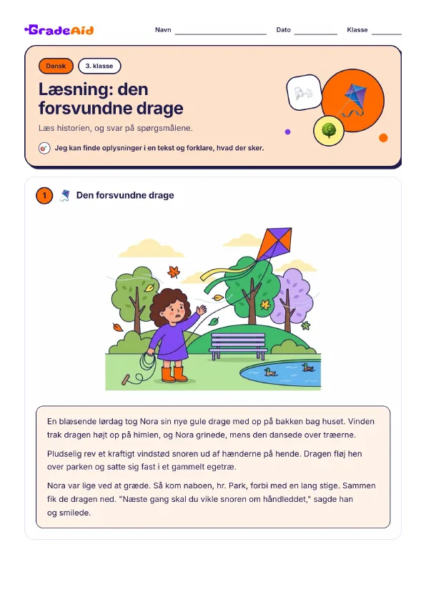 Side 1 af Læsning: den forsvundne drage