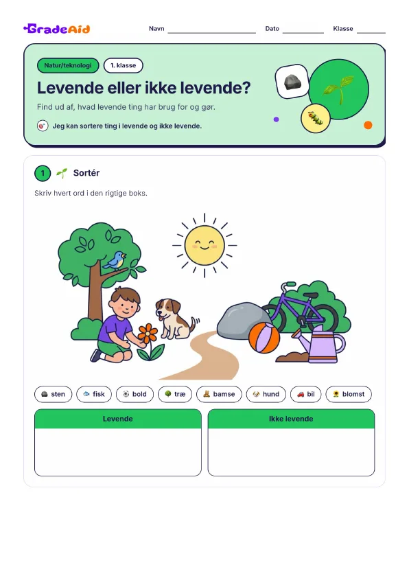 Side 1 af Levende eller ikke levende?