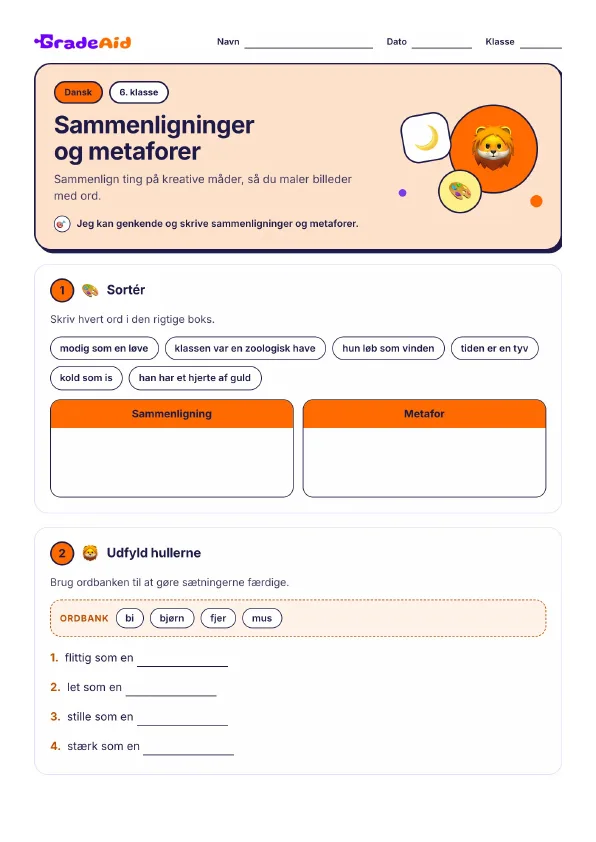 Side 1 af Sammenligninger og metaforer
