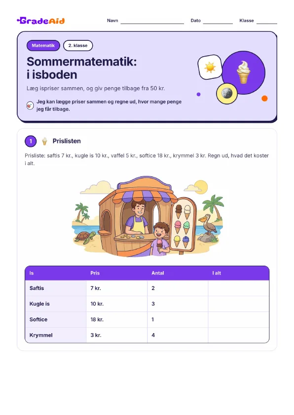 Side 1 af Sommermatematik: i isboden