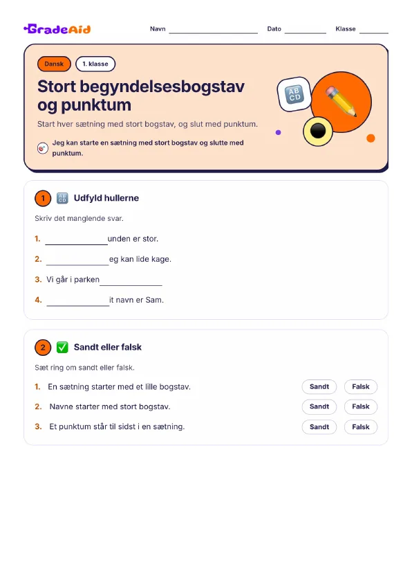 Side 1 af Stort begyndelsesbogstav og punktum