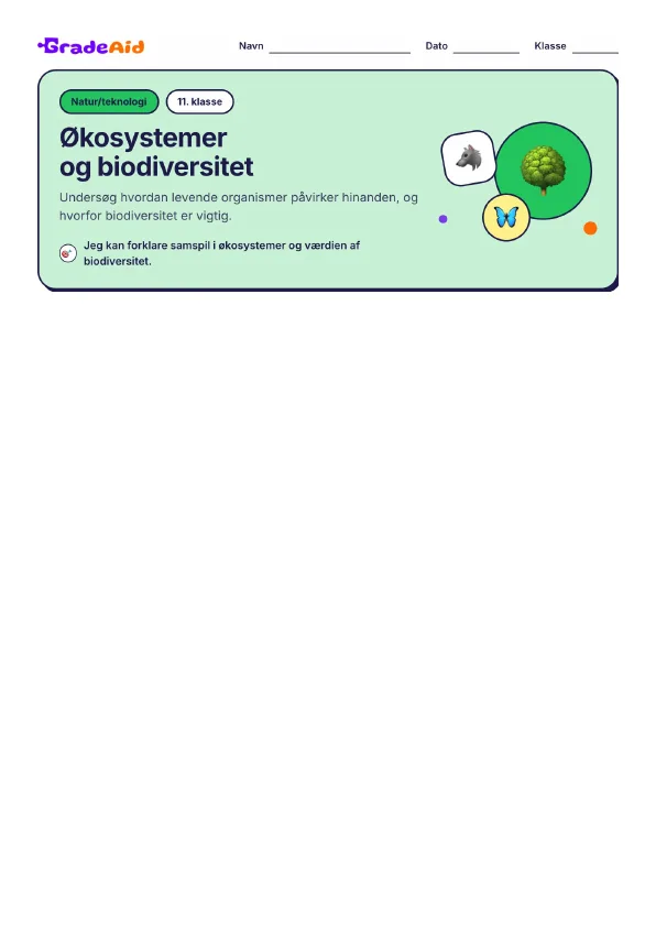 Side 1 af Økosystemer og biodiversitet