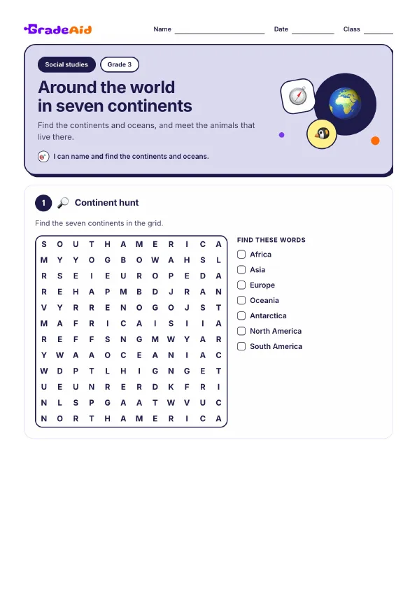 Page 1 of Around the world in seven continents