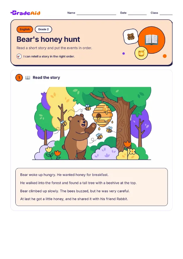 Page 1 of Bear's honey hunt