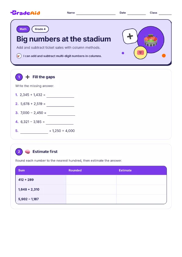 Page 1 of Big numbers at the stadium