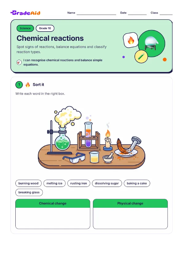 Page 1 of Chemical reactions