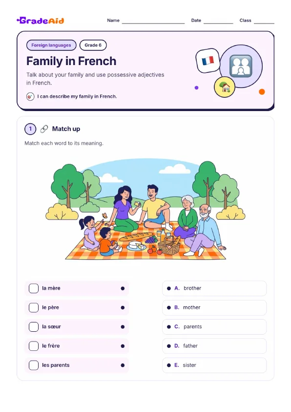 Page 1 of Family in French