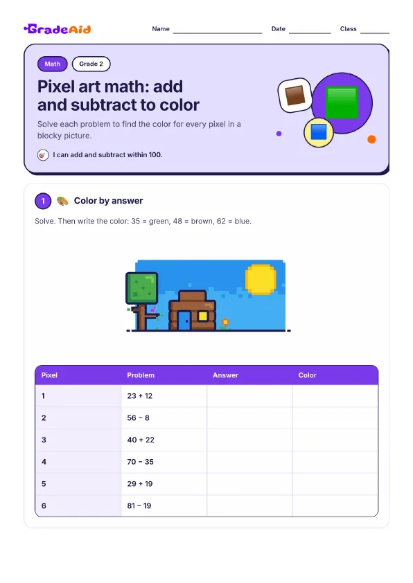 Page 1 of Pixel art math: add and subtract to color