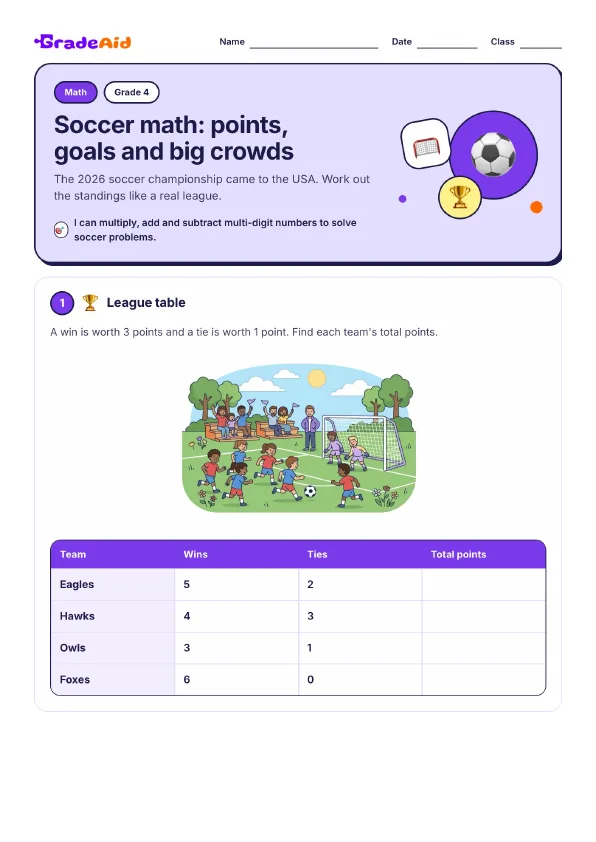 Page 1 of Soccer math: points, goals and big crowds