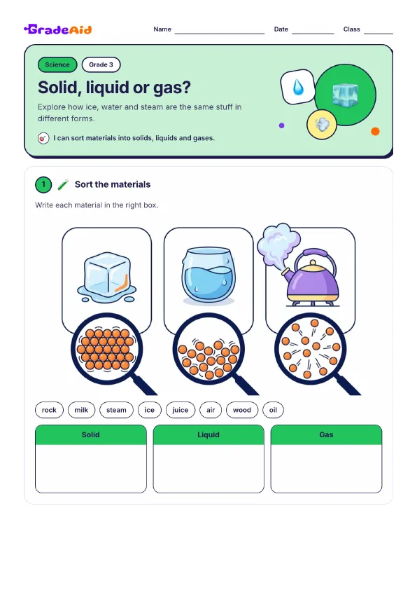 Page 1 of Solid, liquid or gas?