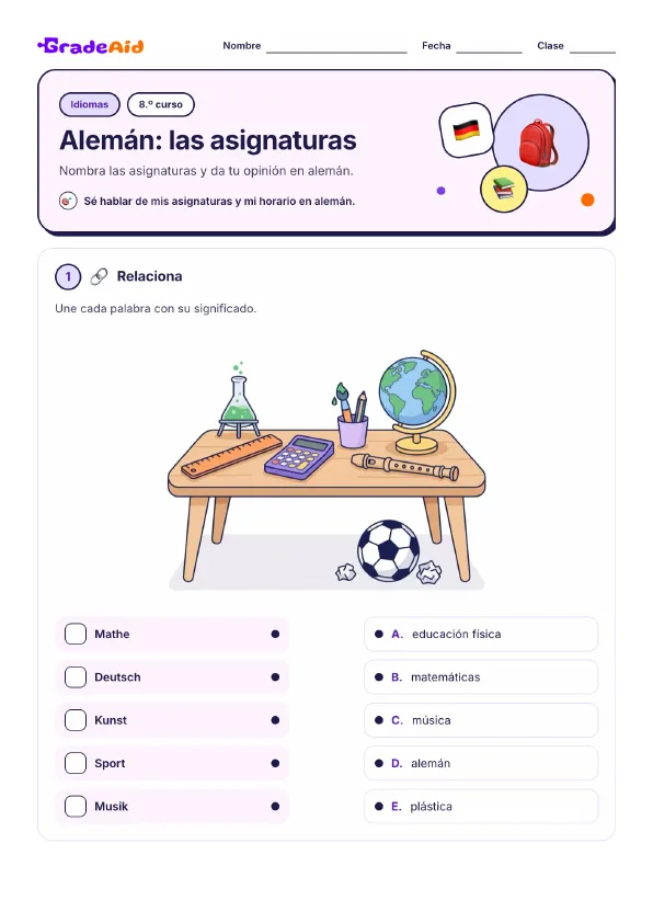 Página 1 de Alemán: las asignaturas