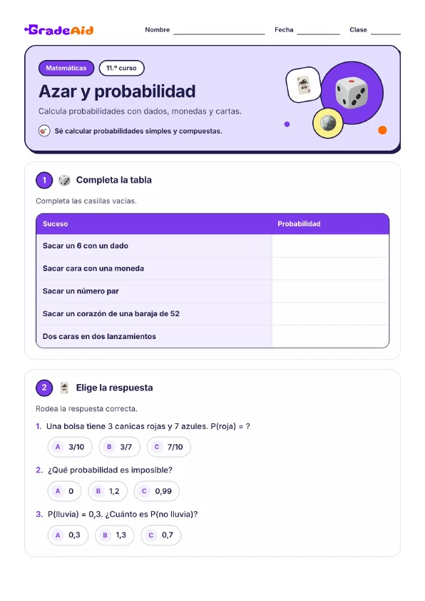 Página 1 de Azar y probabilidad