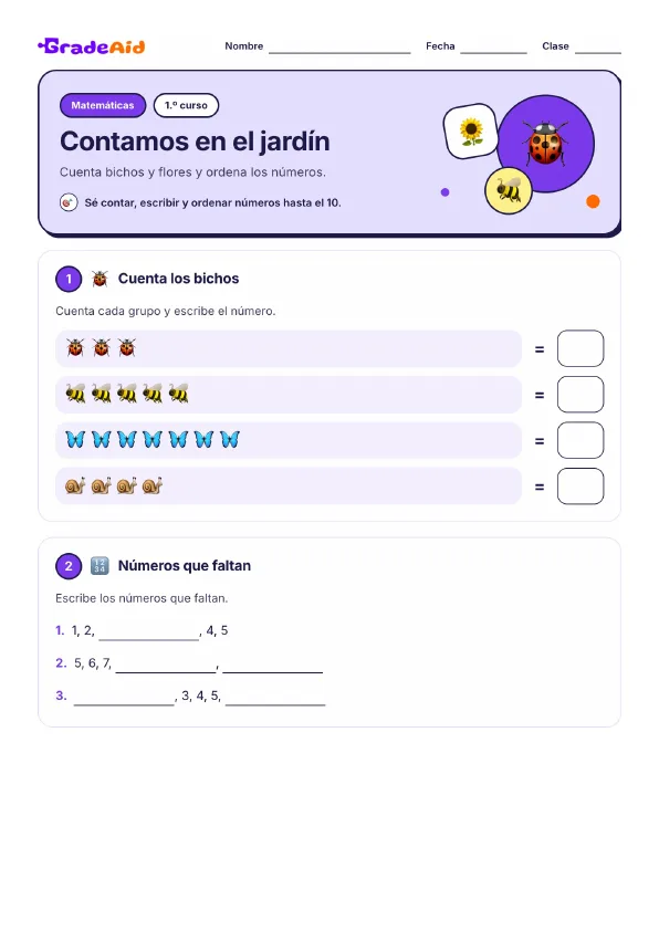 Página 1 de Contamos en el jardín