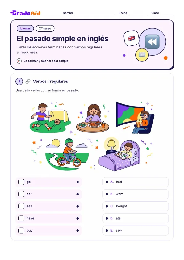 Página 1 de El pasado simple en inglés