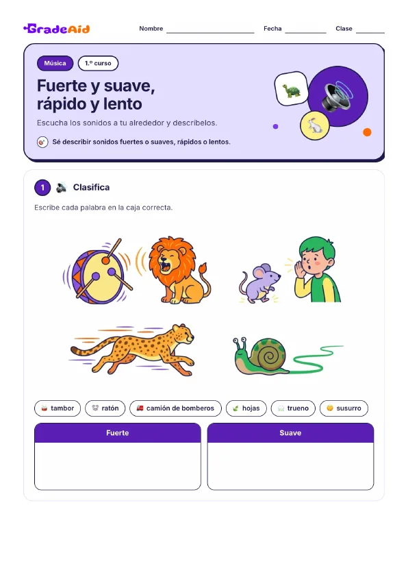 Página 1 de Fuerte y suave, rápido y lento