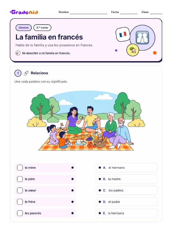 Página 1 de La familia en francés