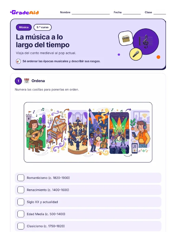 Página 1 de La música a lo largo del tiempo