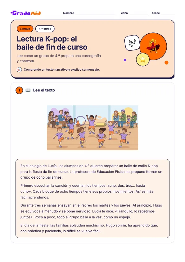 Página 1 de Lectura K-pop: el baile de fin de curso