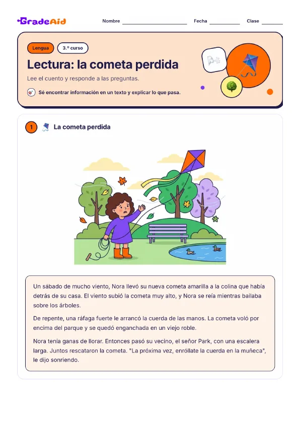 Página 1 de Lectura: la cometa perdida