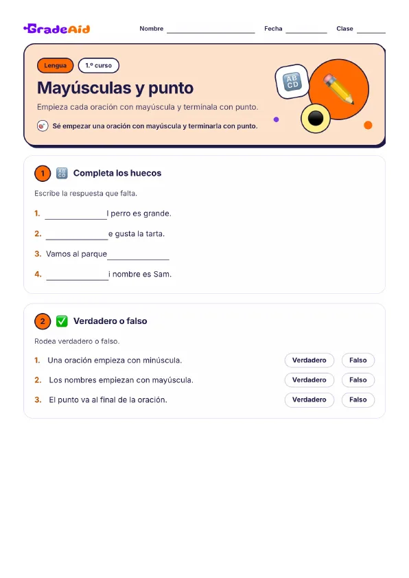 Página 1 de Mayúsculas y punto