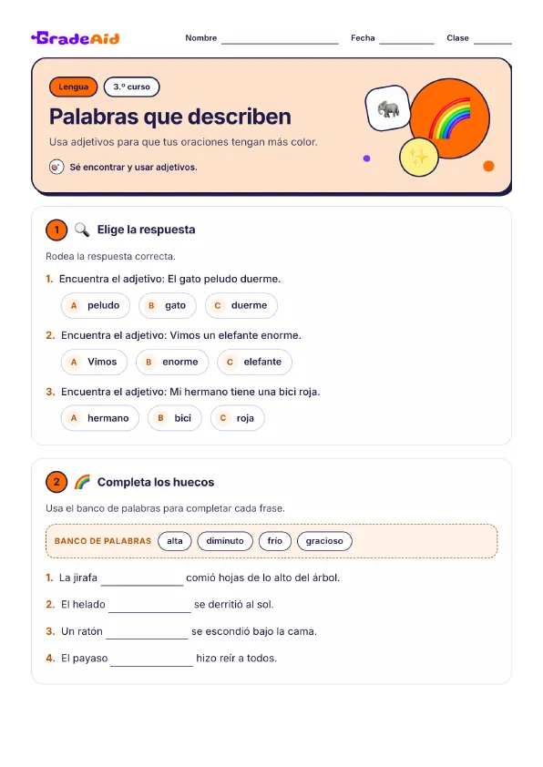 Página 1 de Palabras que describen
