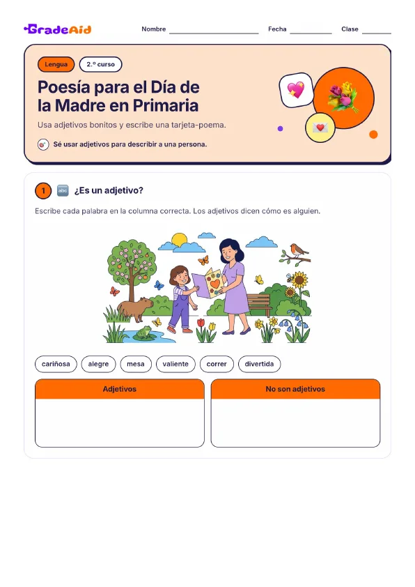 Página 1 de Poesía para el Día de la Madre en Primaria