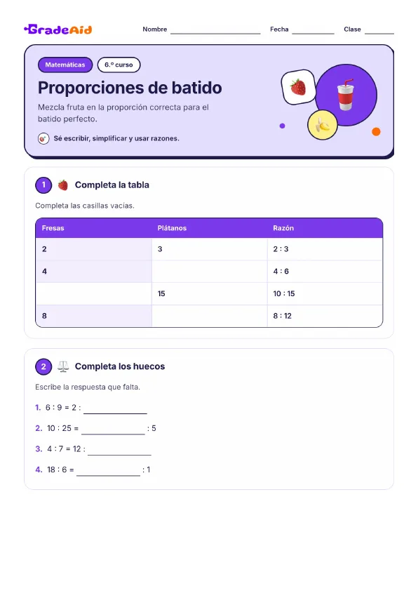 Página 1 de Proporciones de batido