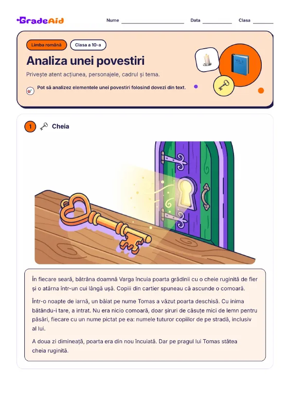 Pagina 1 din Analiza unei povestiri