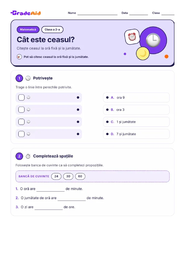 Pagina 1 din Cât este ceasul?
