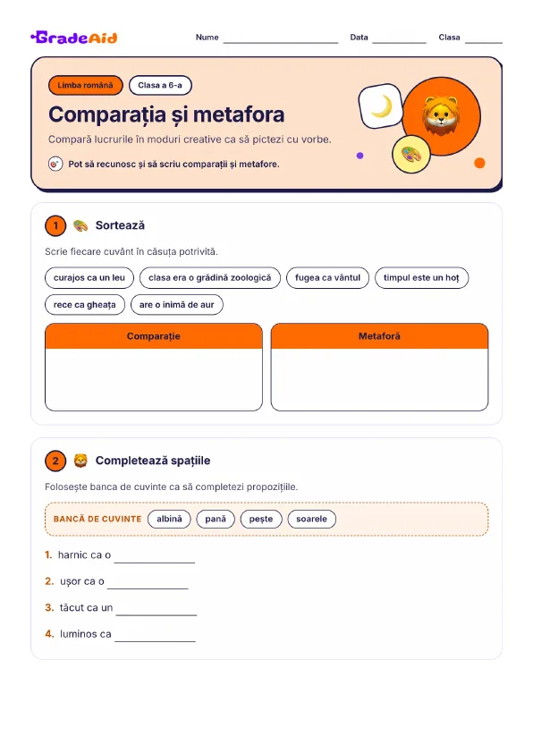 Pagina 1 din Comparația și metafora
