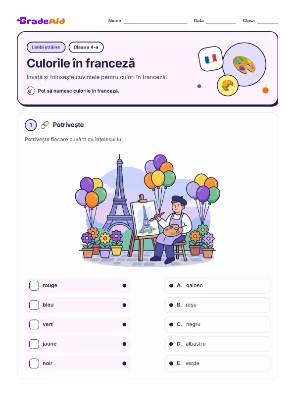 Pagina 1 din Culorile în franceză