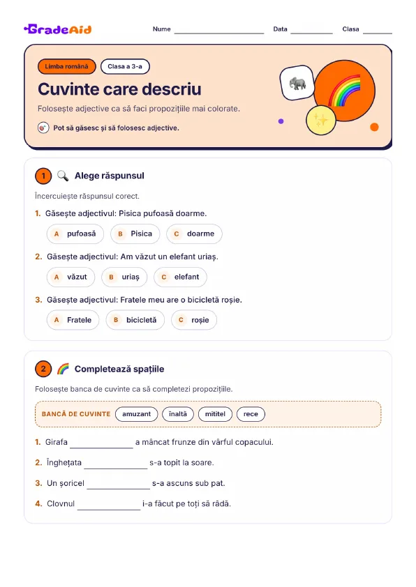 Pagina 1 din Cuvinte care descriu