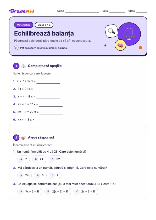 Pagina 1 din Echilibrează balanța