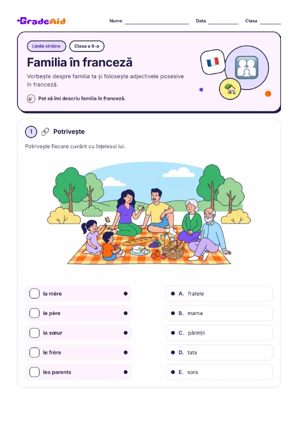 Pagina 1 din Familia în franceză