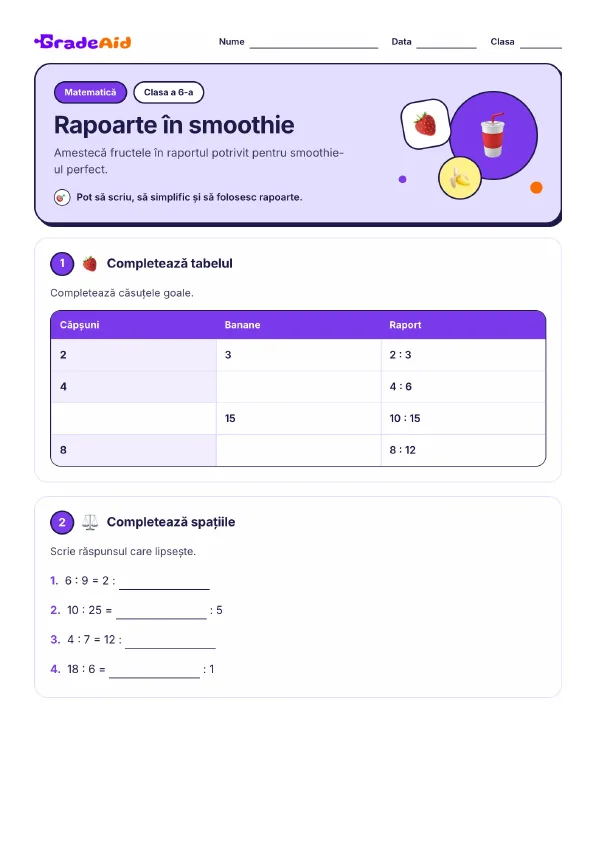 Pagina 1 din Rapoarte în smoothie