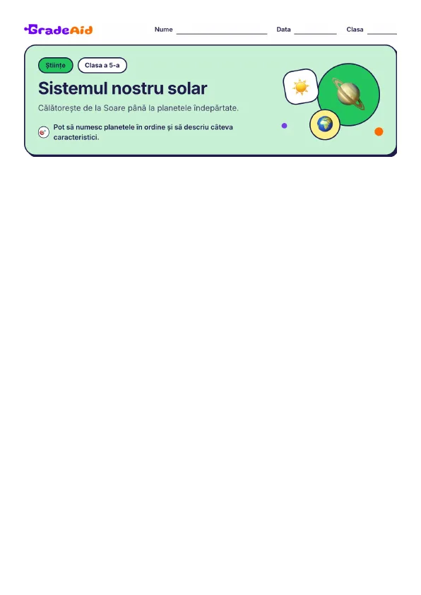 Pagina 1 din Sistemul nostru solar