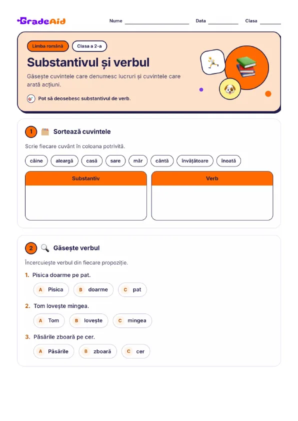 Pagina 1 din Substantivul și verbul