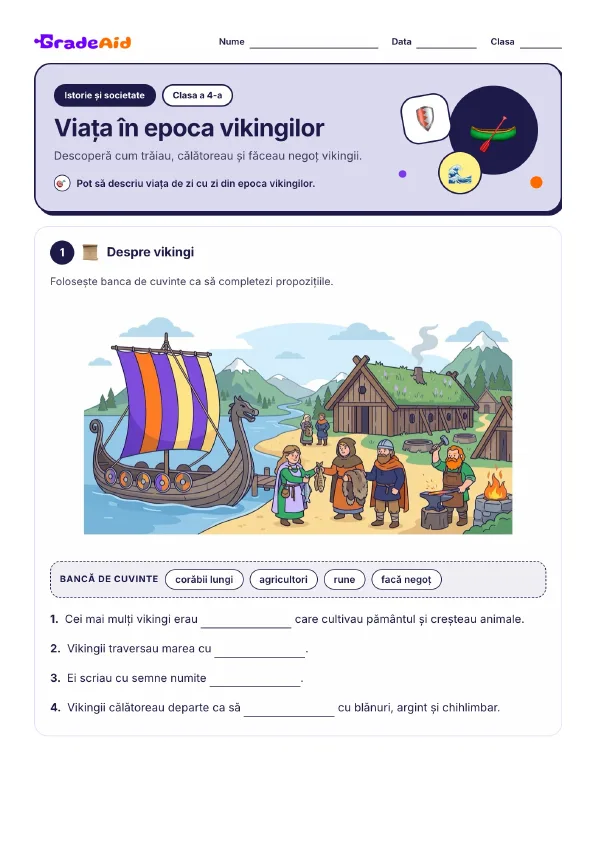 Pagina 1 din Viața în epoca vikingilor